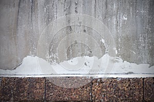 The texture of old and dirty with white paint stains on cement walls.