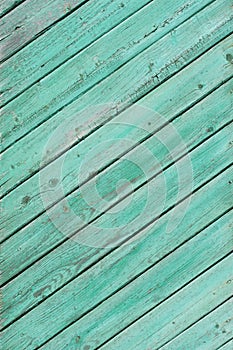 Texture of old green planks