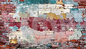 Texture of old red brick wall as background