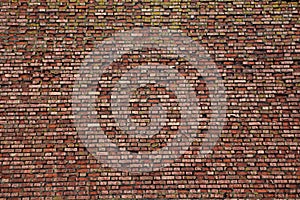 Texture of the Old Red Brickwork. Background image based on the fortress Brick Wall of the Kolomna Kremlin photo