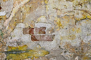 Texture of old rock wall for background with windows