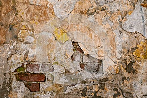 Texture of old rock wall for background with windows
