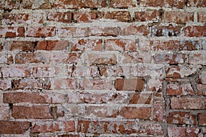 A texture of an Old ruinous brick wall