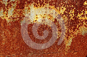 Texture of an old rusted metal iron sheet. Rust texture backdrop