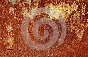 Texture of an old rusted metal iron sheet. Rust texture backdrop