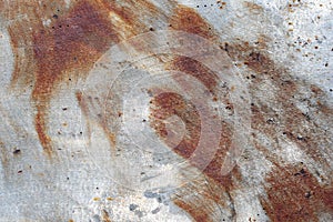 Texture of an old, rusty and scratched metal sheet