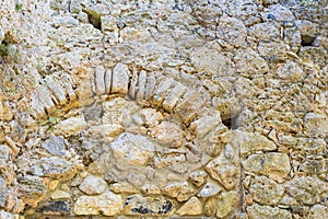 Texture old stone wall of ancient fortress