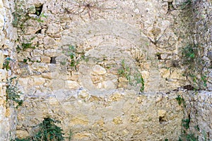 Texture old stone wall of ancient fortress