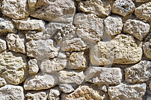 Texture old stone wall of ancient fortress