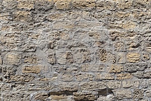 The texture of the old wall of large bricks