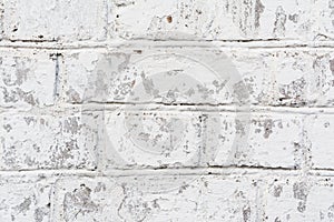 Texture painted old brick wall, damaged uneven brickwork, abstract background