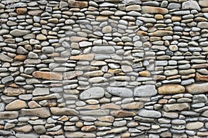 Texture panorama of grey stonewall