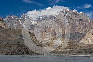 Texture of Passu cathedral peak, Hunza valley, Gilgit, Pakistan photo