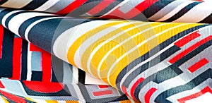 Texture  pattern. silk fabric in geometric abstract forms. Screen printing on silk duck; This versatile medium weight fabric is