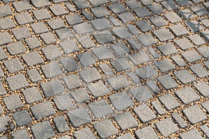 Texture or pattern of stone walkway in the park