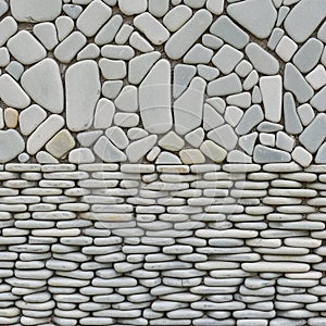 Texture of pebble stones wall