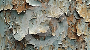 Texture of peeling bark on a young tree symbolizing its ongoing transformation and the constant cycle of life in the photo