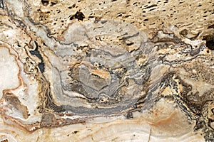 Texture photo of Onyx marble, silver banded rock in brown gray w