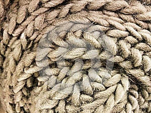 Texture Photo of wound yarn, light brown color