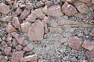 The texture of a pile of limestone stones