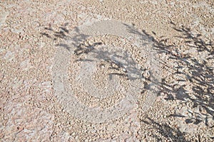 The texture of a pile of limestone stones