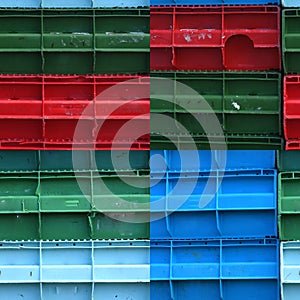 Texture Of Piled Up Fishing Boxes