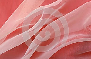 Texture pink organza fabric