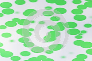 Texture of a plastic surface with blue circles, reflections from lighting