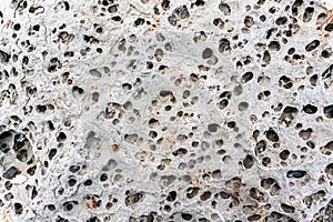 texture of porous stones on the beach, nature, natural phenomena, brown gray stones