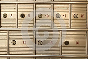 Texture of post office mailboxes