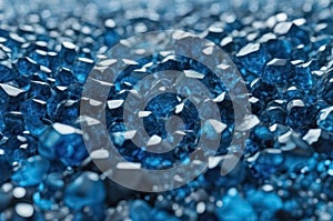 Texture of precious and semiprecious stones. Blue Crystal Mineral Stone. Gems