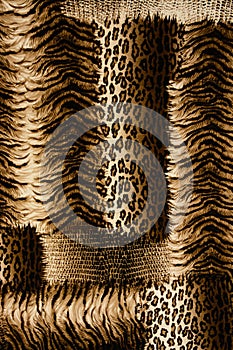 Texture of print fabric striped leopard