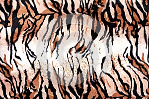 Texture of print fabric striped tiger leather for background