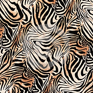 Texture of print fabric striped zebra