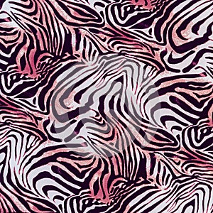 Texture of print fabric striped zebra