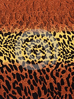 Texture of print fabric stripes leopard
