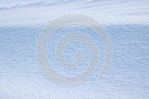 Texture of pure white snow close up