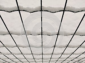 Texture railings snow-covered