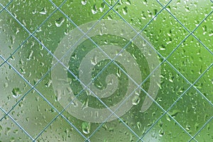 Texture of rain drops on glass window