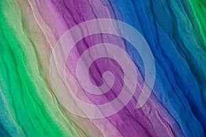 Texture of rainbow silk scarf