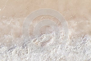 Texture of raw salt under sea water in evaporation ponds process