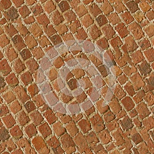 Texture red brick pavement. High resolution