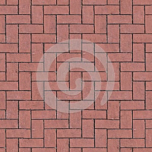Texture red brick pavement. High resolution