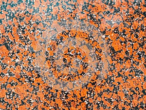 The texture of red granite into black dots