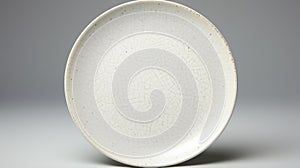 Texture-rich White Plate With Cracks In Ssaku Hanga Style