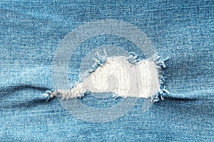 Texture of ripped jeans