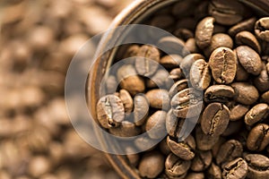 Texture of roasted ready to drink coffee close-up