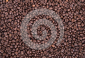 Texture of roasted ready to drink coffee close-up