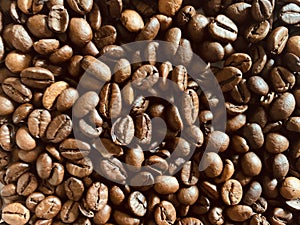 Texture of roasted ready to drink coffee close-up