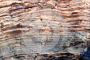 Texture of rocks on beach of cathedrals, Galicia,